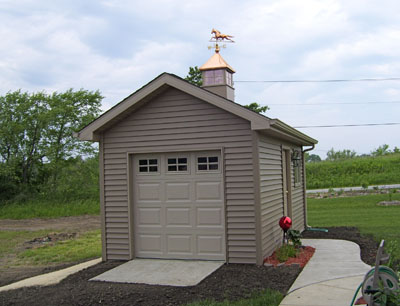 horse cupola on a small one car garage
