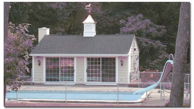 horse cupola on a pool house