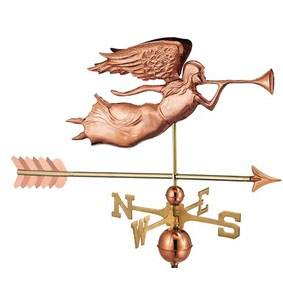 angel with trumpet on arrow weathervane